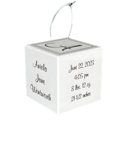 Baby's 1st Christmas Block Ornament- Script Font 